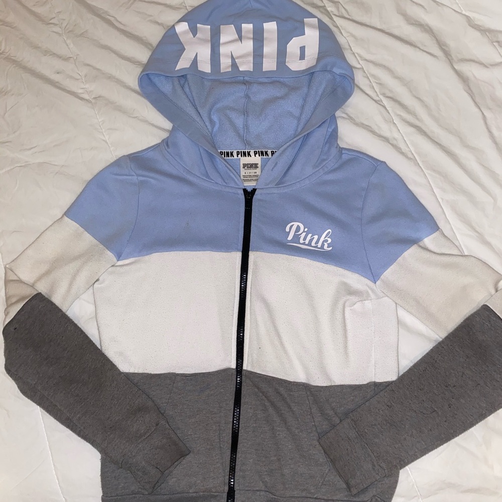 PINK tri-color zip up jacket